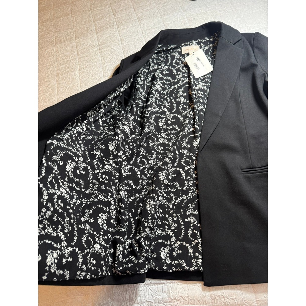 Skies Are Blue Womens Black Open Front Floral Lined Blazer Jacket Small 24919 - Picture 6 of 11